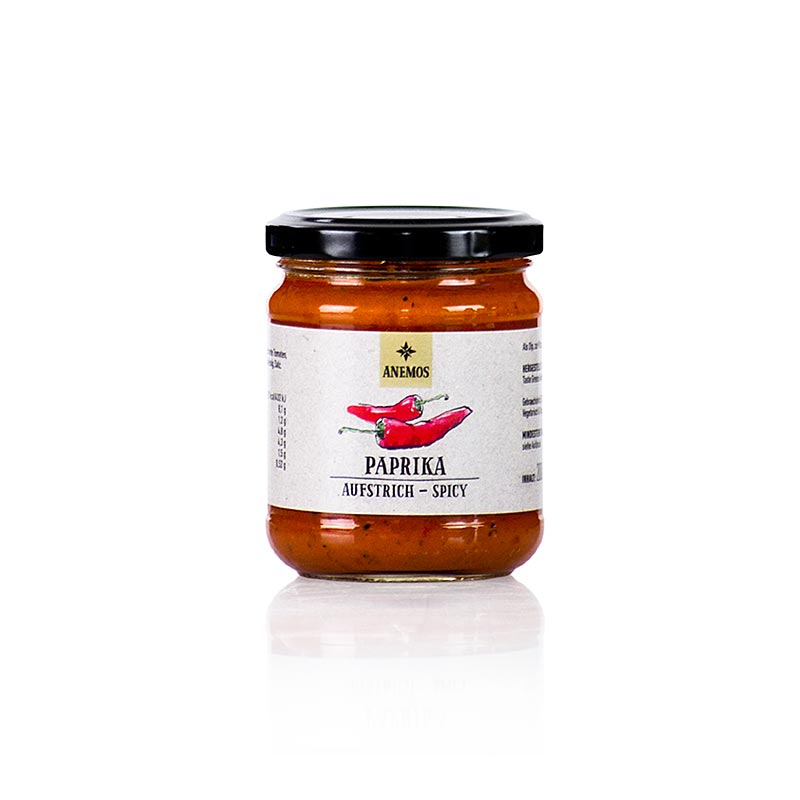 ANEMOS Rote Paprika Tapenade (pikant), 200 g - A spicy red pepper tapenade in a 200 gram jar (English)