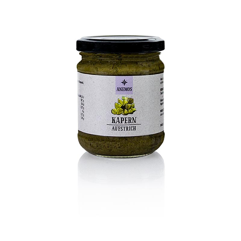 ANEMOS Kapern Tapenade, 200 g, a delicious Mediterranean spread made from capers, olives, and herbs, perfect for adding flavor to your dishes