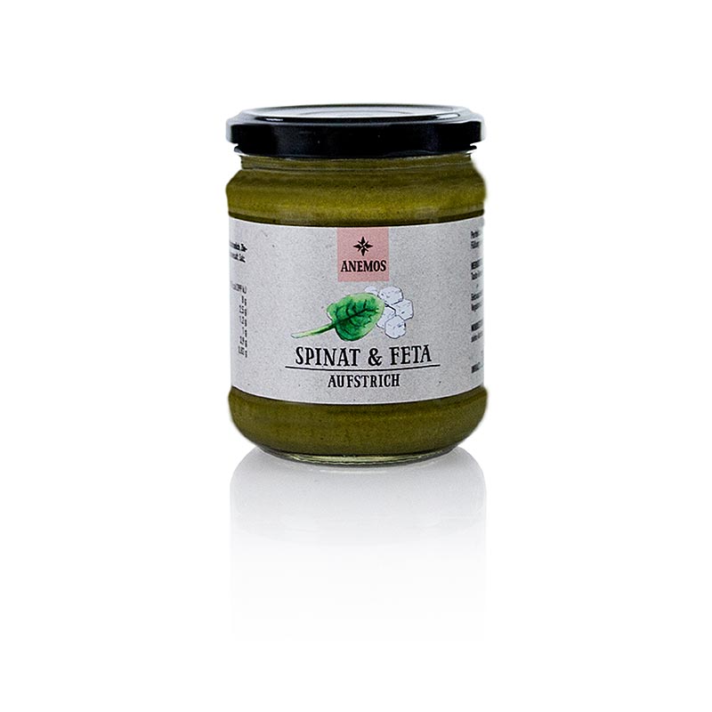 ANEMOS Spinat & Feta Tapenade, 200 g: A delicious Mediterranean spread made with spinach and feta cheese (English)