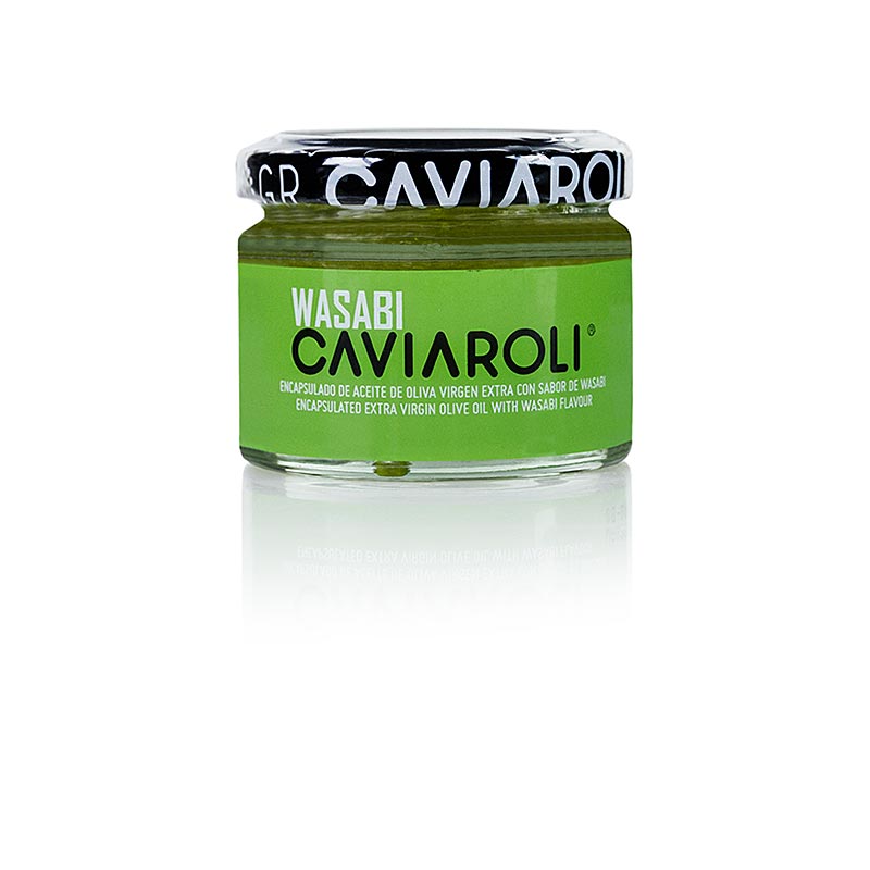 Kleine Perlen aus Olivenöl mit Wasabi, 50 g - Caviaroli® Olivenölkaviar, hochwertiges Produkt