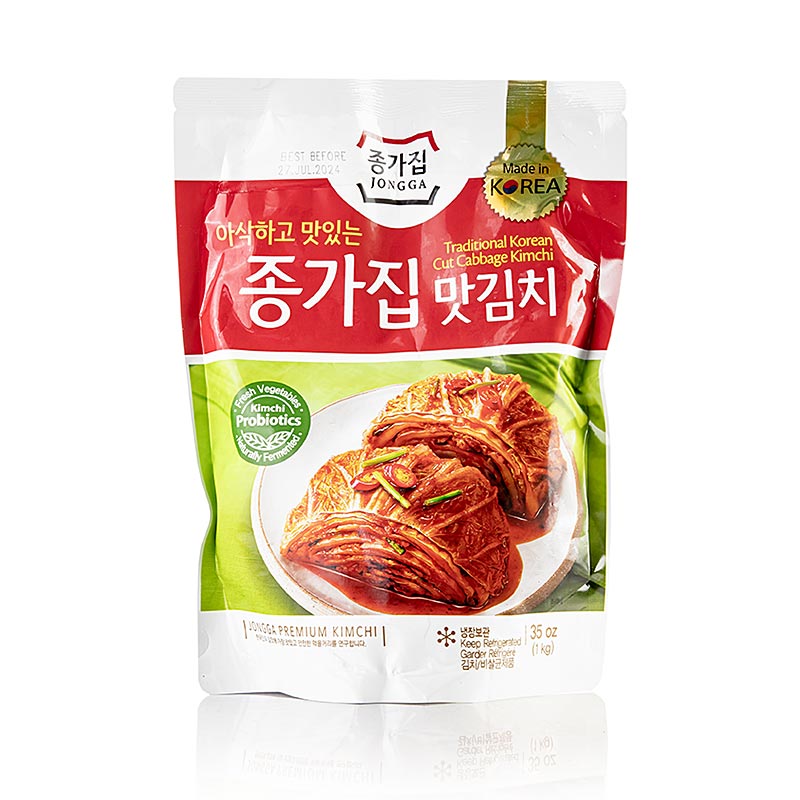 Jongga 1 kg Kim Chee, a traditional Korean dish of fermented Napa cabbage