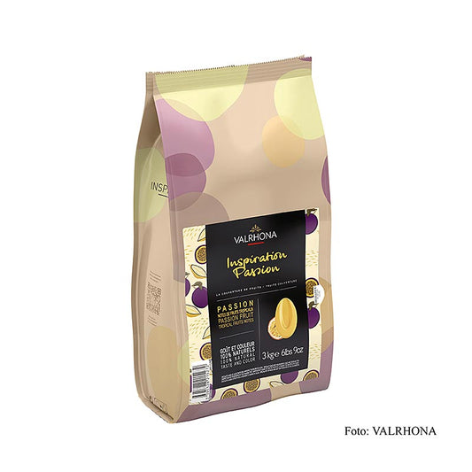 Valrhona Inspiration Passionsfrucht - Spezialität mit Kakaobutter, 3 kg - Hochwertige Schokoladenprodukt für köstliche Desserts und Backwaren