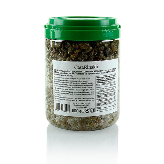 Kapern, in Salz, Casa Rinadli, 1 kg - High-quality capers preserved in salt, perfect for enhancing a variety of dishes and recipes