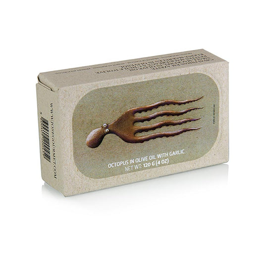 Delicious Jose Gourmet Oktopus in Olivenöl und Knoblauch, 120 g, perfect for adding rich flavor to your favorite recipes