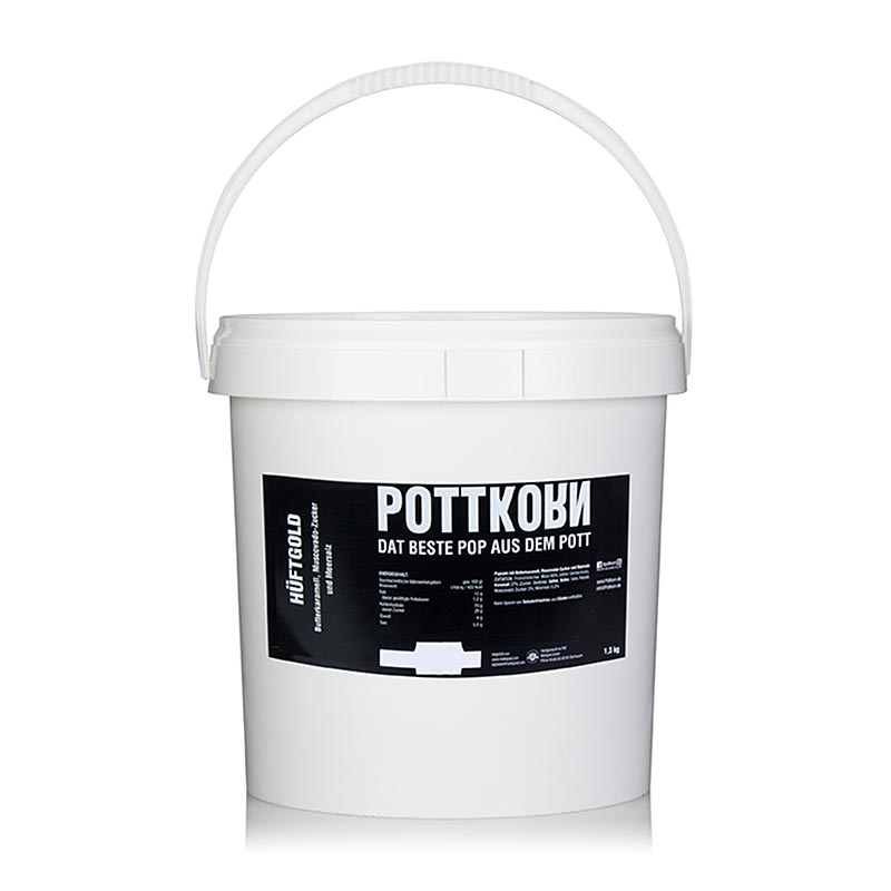 Delicious Pottkorn Hüftgold popcorn with buttery caramel, muscovado, and sea salt, 1 kg