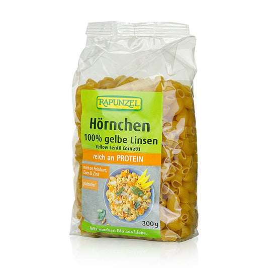 Rapunzel, Linsen Nudeln - Hörnchenaus gelben Linsen, BIO, 300 g, a healthy and organic option for gluten-free pasta made from yellow lentils