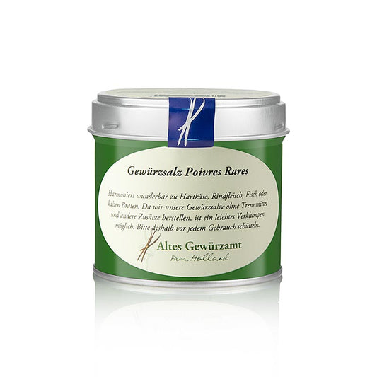 Gewürzsalz mit Poivres Rares (seltene Pfeffersorten), Altes Gewürzamt, 160 g - A 160 g product by Altes Gewürzamt with rare peppercorns blend