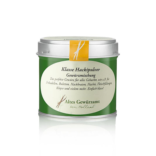 Klasse Hackipulver, Gewürzmischung, Altes Gewürzamt, 70 g - Aromatic spice blend in a 70g package from Altes Gewürzamt (English)