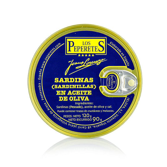 Sardinillas, ohne Kopf, in Olivenöl, Los Peperetes - die besten Sardinen! 120 g