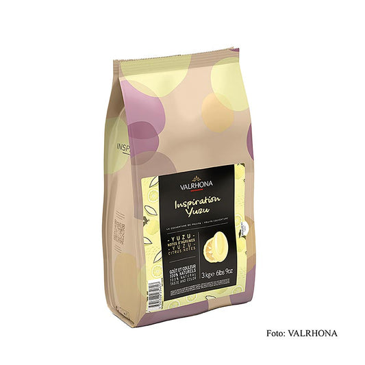 Valrhona Inspiration Yuzu - A 3 kg specialty with Yuzu and cocoa butter, perfect for adding a unique citrus flavor to your recipes