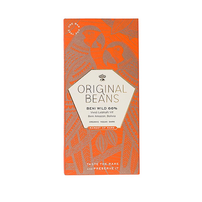 Organic 70g Beni Wild Harvest Bolivian 66% Dark Chocolate Bar by Original Beans (English)