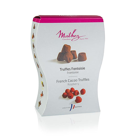 Decadent 250g box of Mathez Trüffelkonfekt Pralinen with a delicious raspberry filling