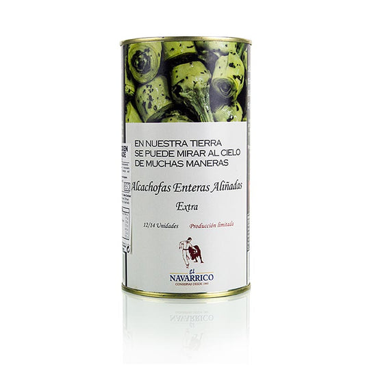 Navarrico 780g jar of 9-12 whole artichokes with stem, perfectly pickled and preserved