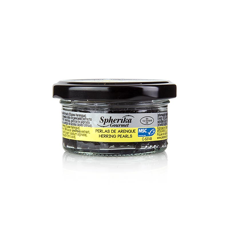 Herings Perlen, schwarz (wie Kaviar/ Sphären), 50 g - premium quality fish roe alternative, perfect for gourmet dishes and fine dining