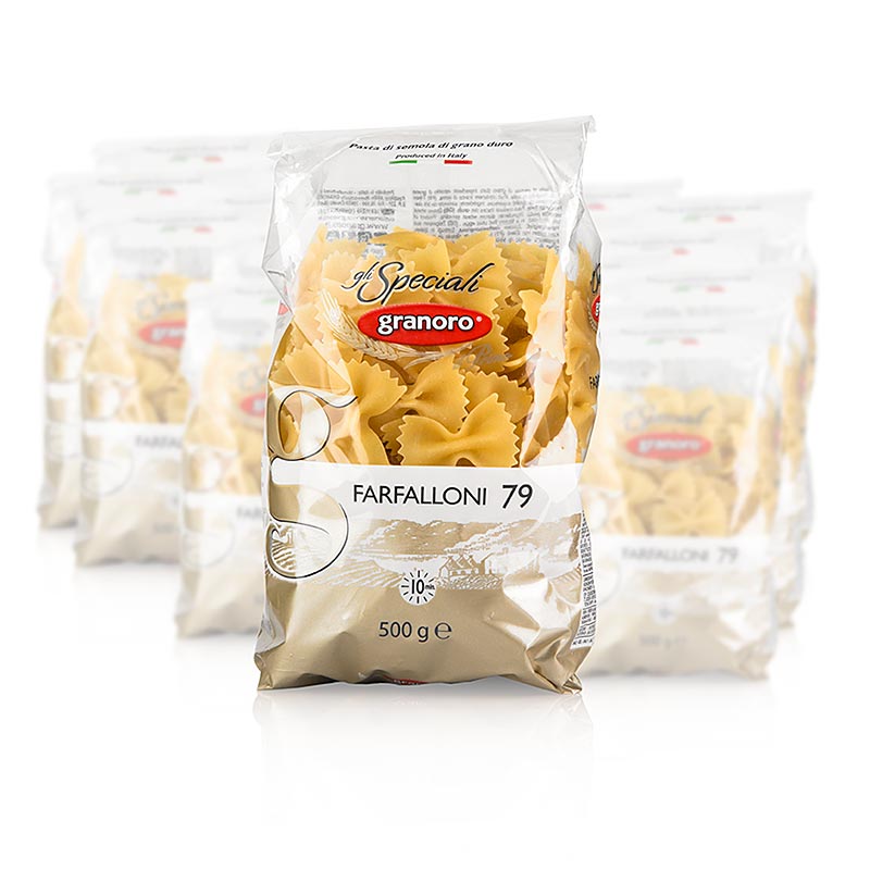 Granoro Dedicato - Farfalloni, Schleifen, Nr 79, 10 kg, 20 x 500 g - hochwertige italienische Pasta in Großpackung