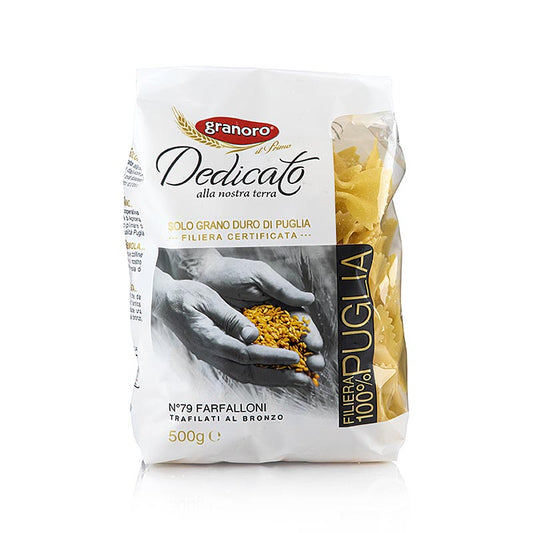 Granoro Dedicato Farfalloni Schleifen No79 500 g, a traditional Italian pasta option (English)