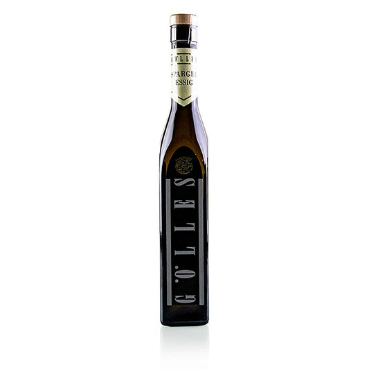 English

Alt text: Gölles Spargel Essig bottle, a 250 ml product with 5% acidity, ideal for enhancing the flavor of dishes with its high-quality asparagus vinegar