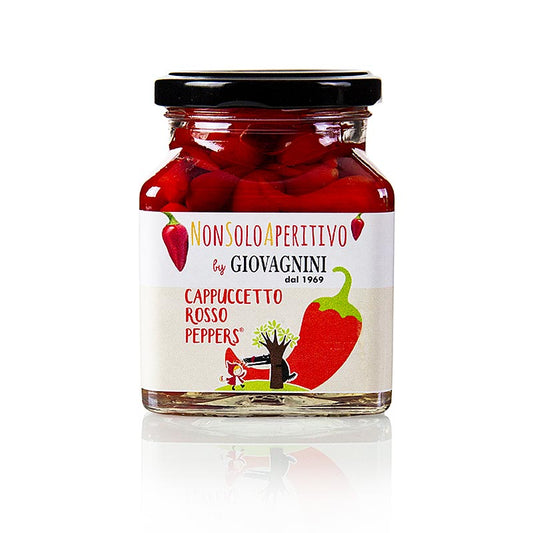 Giovagnini Cappuccetto Peperoni Tropfen Pepper Rosso in rot, 310 g, ideal zum Würzen und Verfeinern verschiedener Gerichte