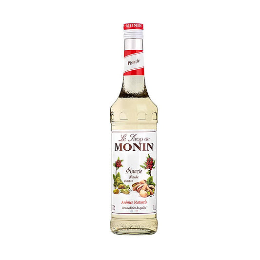 German: Monin Pistazien Sirup, 700 ml - Hochwertiger Sirup für leckere Getränke und Desserts, hergestellt aus natürlichen Pistazienaromen in einer 700 ml Flasche