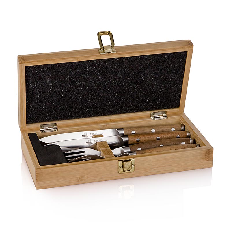 Steak Champ - Steakmesser-Set für 2 Personen, (2 Messer + 2 Gabeln), 4 St alt text: Hochwertiges Steakmesser-Set für 2 Personen mit 2 Messern und 2 Gabeln