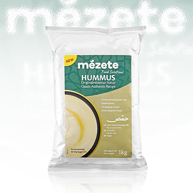 German:

Kichererbsenpüree mit Sesampaste von Mézete, 1 kg, ideal für professionelle Verwendung