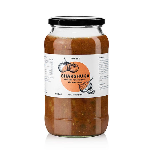 Shakshuka, Tomatensaucenbasis für die Eierspeise, TOFREE-north, 900 ml product image showcasing the rich and flavorful tomato sauce in a 900ml bottle