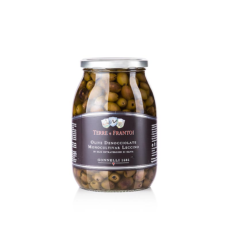 Large jar of pitted black olives in olive oil, Terre e Frantoi Gonnelli, 950g