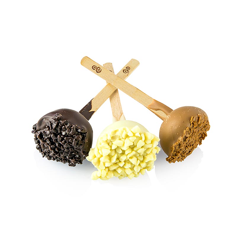 Drei Sorten köstliche Dessert Lollies, jeweils mit einem Durchmesser von 3x10,5 cm und einem Gewicht von 1,2 kg, ungefähr 57 Stück