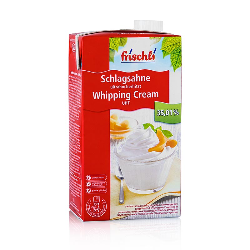 A 1kg package of Frischli H-Schlagsahne with 3501% fat content