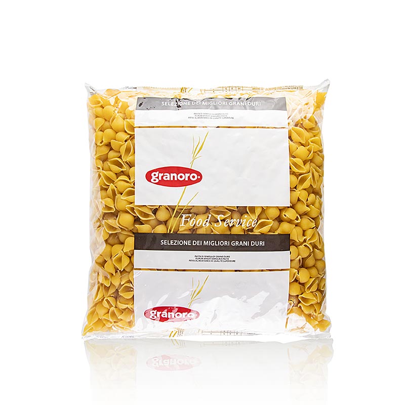 Konchiglie, auch bekannt als Muschelnudeln, sind eine beliebte Pastaform Dieses Produkt ist Granoro Conchiglie (Muschelnudeln), No105, 3 kg