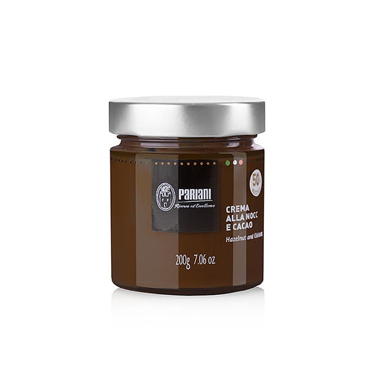 Rich and creamy 200g Pariani Hazelnut Spread with Cocoa, perfect for spreading on toast or adding to desserts