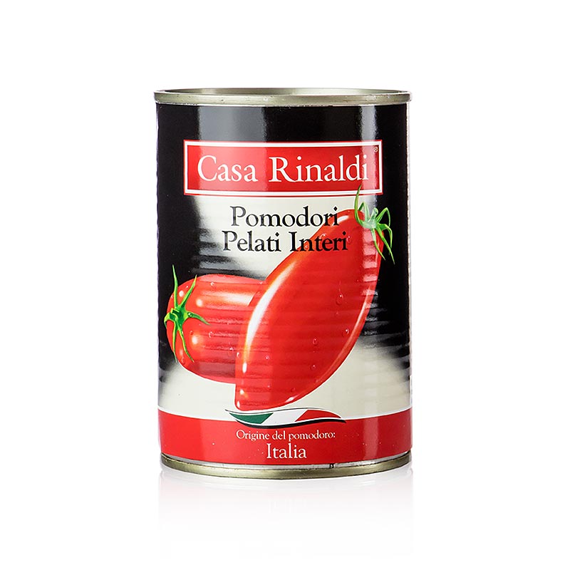 Alt text: Geschälte Tomaten, ganz, 400 g - high-quality whole peeled tomatoes in a 400-gram package, perfect for cooking and adding to your favorite dishes