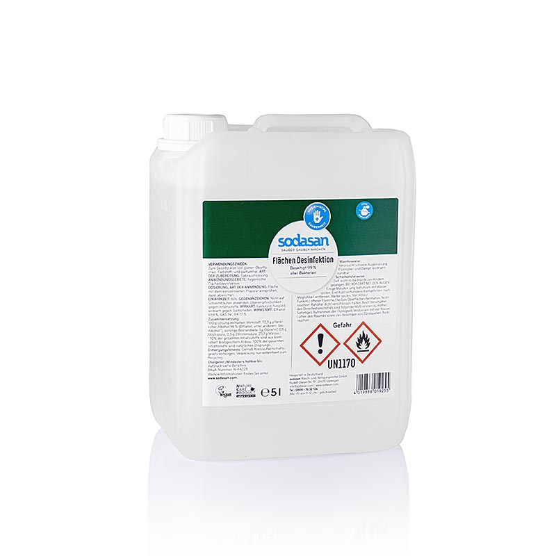 BIO-LINN Sodasan Flächen Desinfektor, 5 l, ideal for disinfecting surfaces in a large capacity, eco-friendly and effective