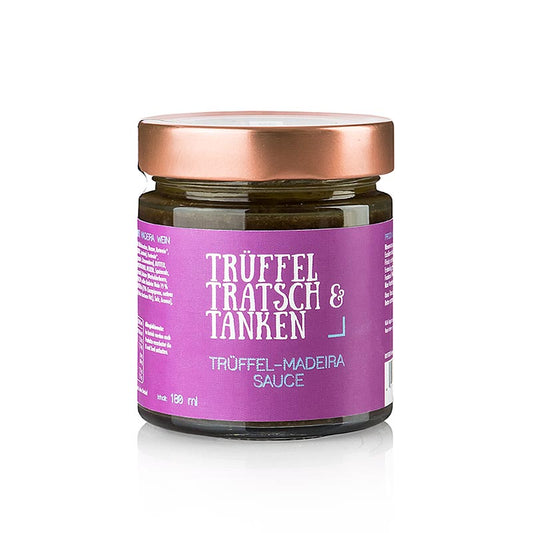 Gewürzgarten Trüffel, Tratsch & Tanken Trüffel-Madeira Sauce, 180 ml - Delikate Soße mit Trüffel und Madeira, perfekt zum Verfeinern von Gerichten