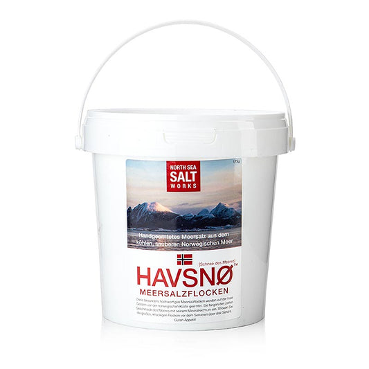 650g of HAVSNØ Meersalzflocken from North Sea Salt Works, Norwegen, beautifully packaged and ready to enhance your culinary creations with its pure, natural flavor