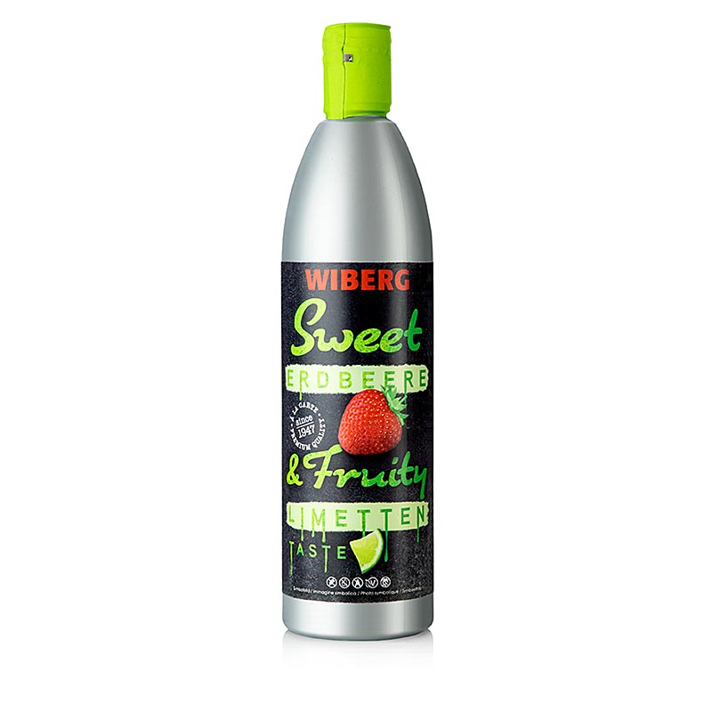 Flasche WIBERG Sauce Sweet and Fruity - Erdbeere & Limettentaste, 500 ml, in leuchtenden Farben mit frischem Obstgeschmack und ansprechendem Etikettendesign