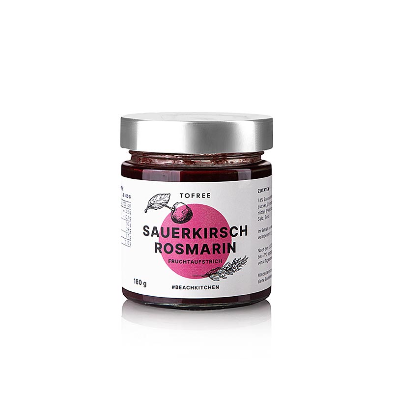 TOFREE-north Fruchtaufstrich Sauerkirsch Rosmarin 180g jar, a delicious and unique fruit spread