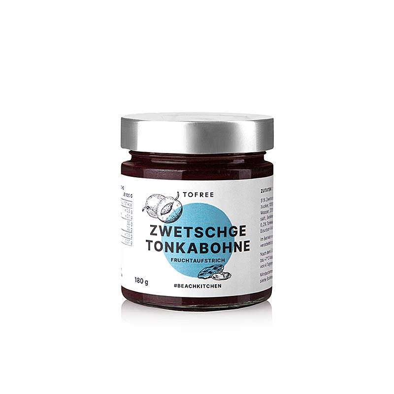 TOFREE-north - Fruchtaufstrich Zwetschke - Tonkabohne, 180 g: A delicious plum spread with a hint of tonka bean, perfect for breakfast or snacks