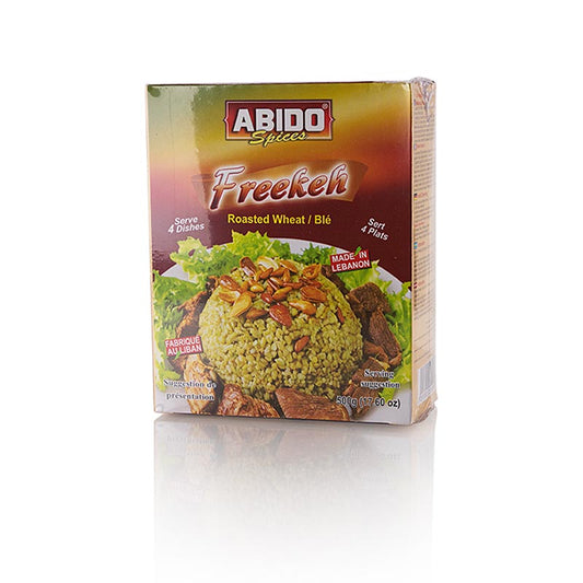 Gerösteter grüner Weizen (Freekeh) von Abido, 500 g Packung, hochwertiges Produkt