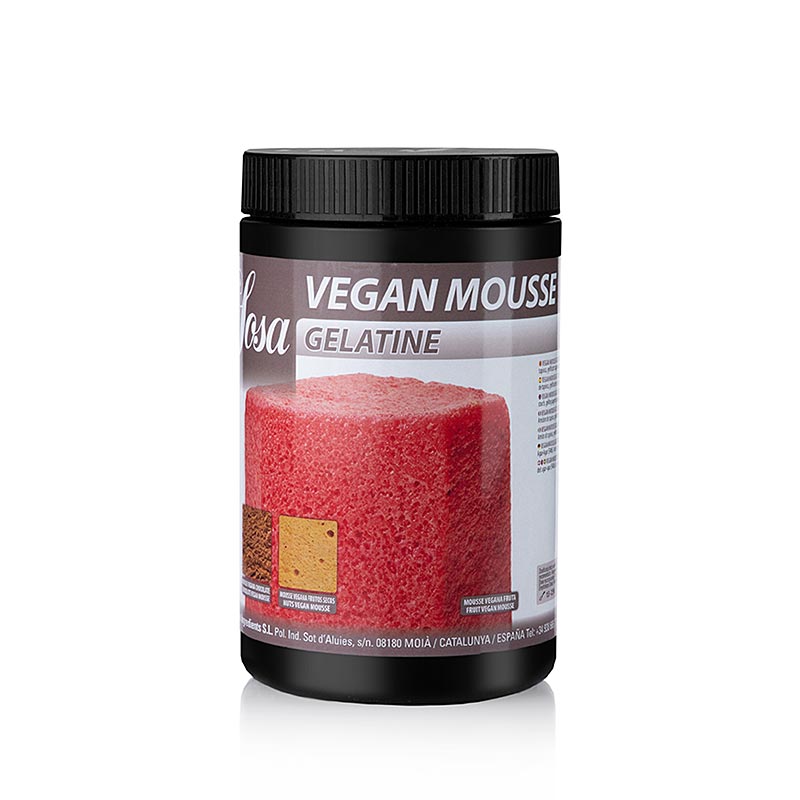 English

Alt text: Vegan Sosa Mousse Gelatine, 500 g, perfect for creating delicious plant-based desserts and treats