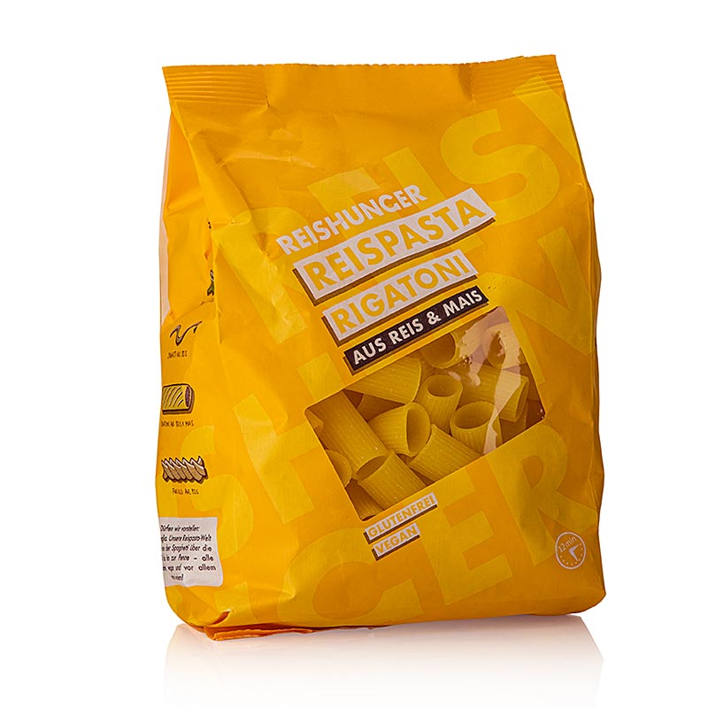 Gluten-free Reishunger Rigatoni Reispasta made from maize and rice, 400g pack