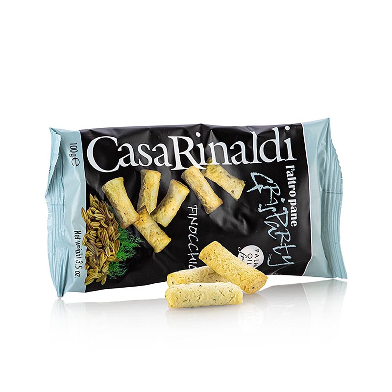 100g packet of Casa Rinaldi's Grisparty - Mini Grissini Knabbergebäck with Fenchelsamen