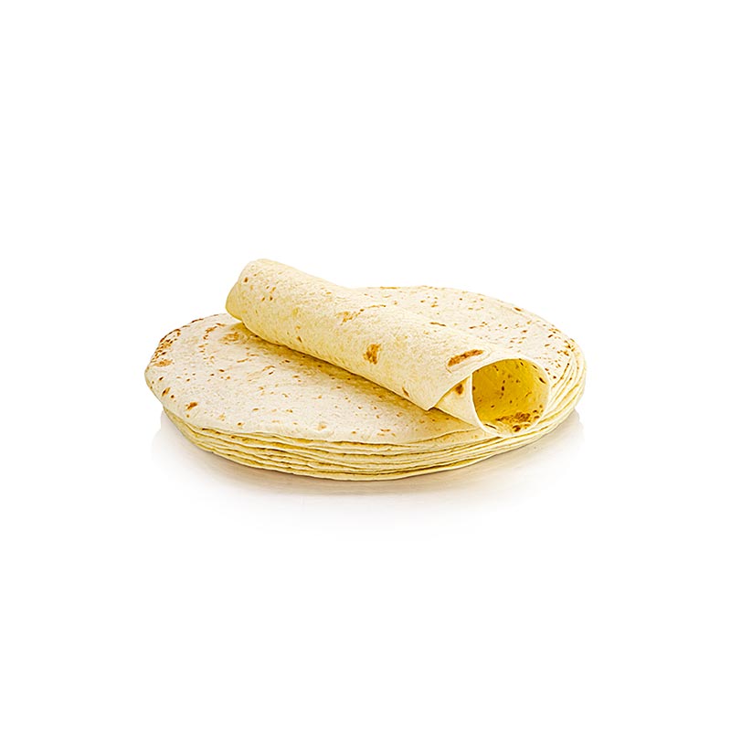 Whole wheat tortillas wraps with a diameter of 15cm by Poco Loco, weighing 530g and containing 18 pieces, neatly packed