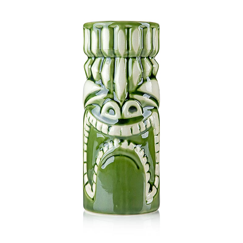 Grüner Tiki Becher Kuna Loa mit einem Fassungsvermögen von 330ml, hergestellt von Libbey Glass (Artikelnummer 00864), 1 Stück