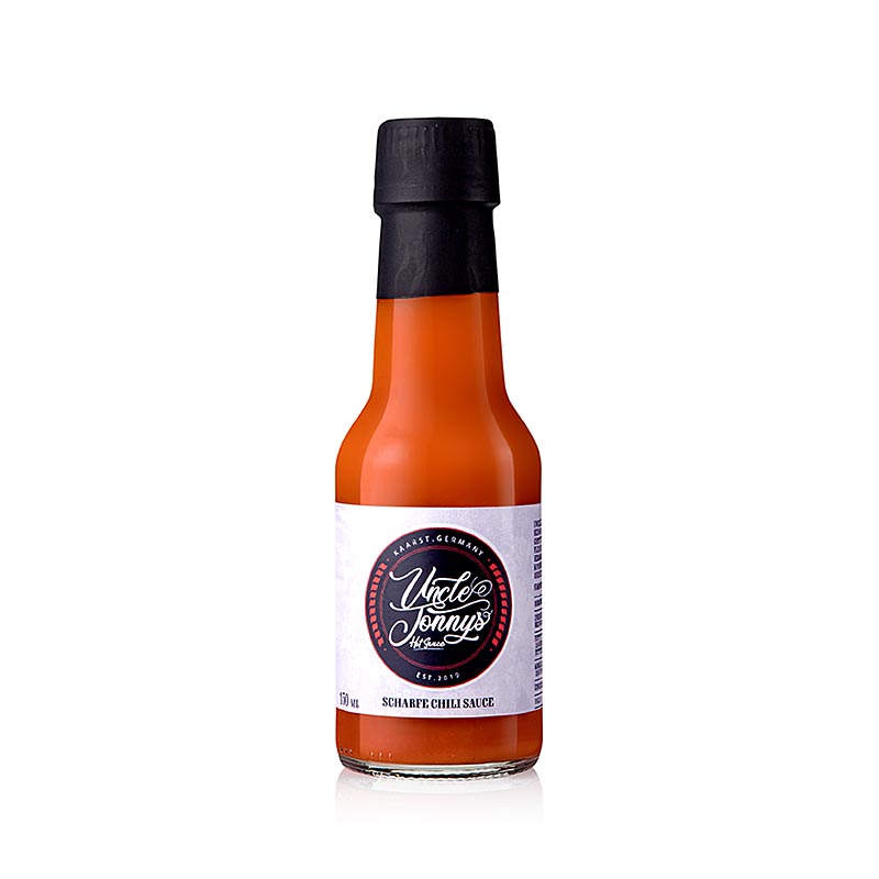 Uncle Jonnys Hot Sauce, scharfe Chili Sauce, 150 ml, perfect for adding a fiery kick to your favorite dishes and recipes