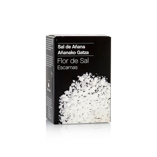 125g pack of Flor de Sal de Añana, Spanish Urmeersalz, premium sea salt harvested in Añana, Spain