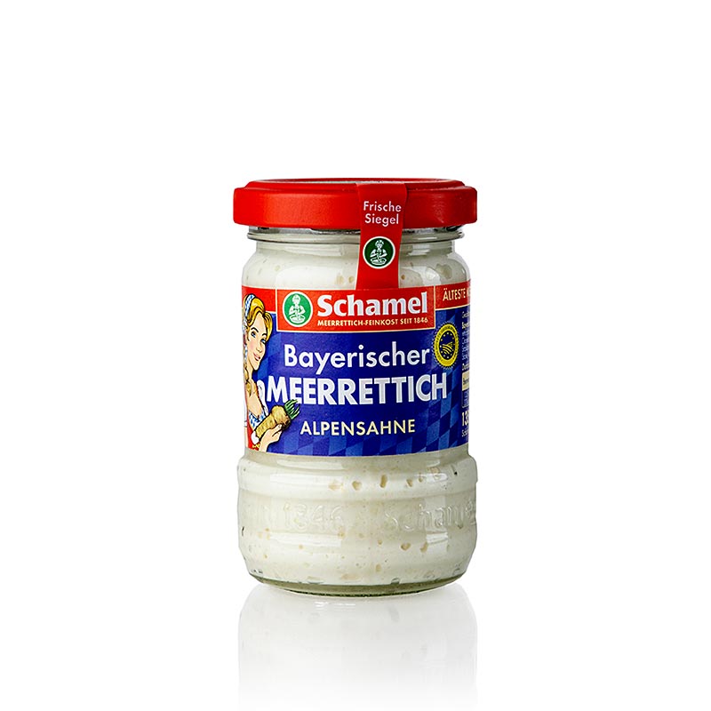 Schamel Sahne Meerrettich in der 135 g Packung, hergestellt aus frischen Meerrettichwurzeln