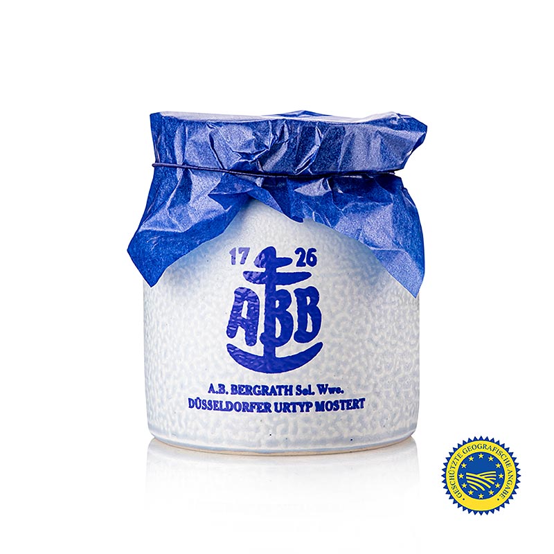 Düsseldorfer ABB-Senf - Das Original, mittelscharf, ggA, im Steinkrug, 250 ml - Traditioneller, mittelscharfer Senf aus Düsseldorf, hergestellt im Steinkrug, 250 ml