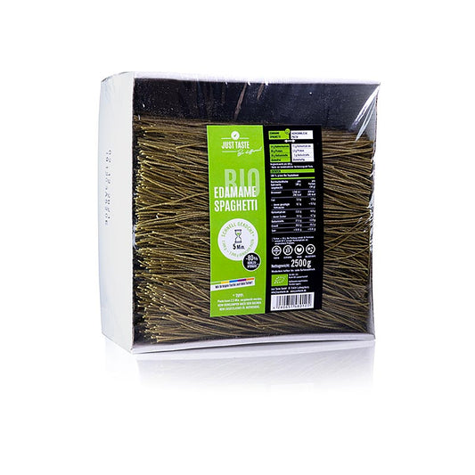 Bio glutenfreie Edamame Spaghetti von Just Taste, verpackt in 2,5 kg, ideal für gesunde und köstliche Mahlzeiten