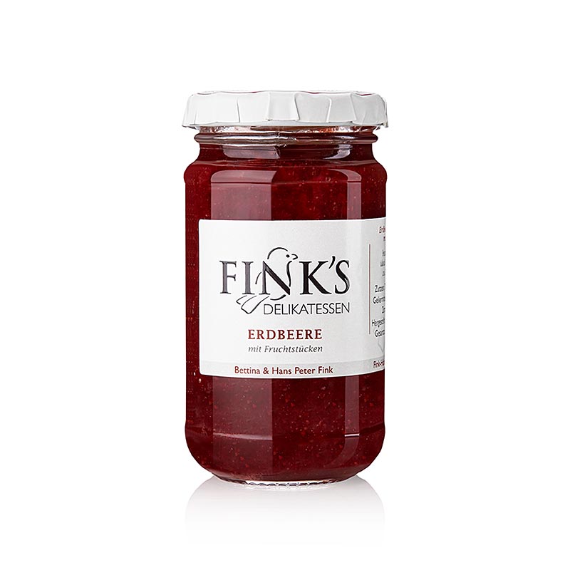 Delicious Erdbeer Leichtkonfitüre (strawberry light jam) from Fink's Delikatessen, 220g jar